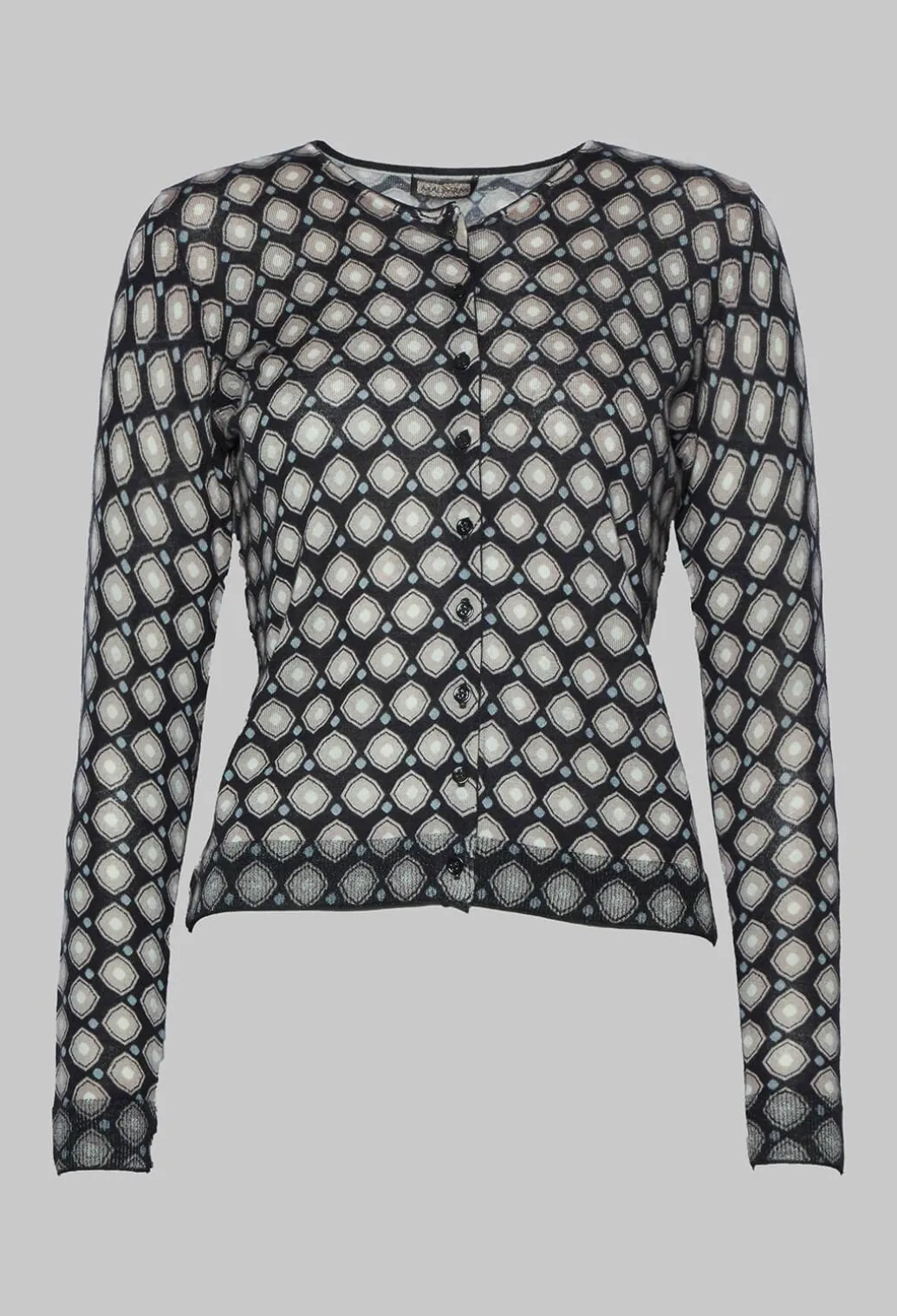 Cardigan Knitted in Nero Beige