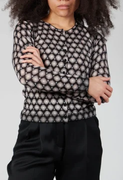 Cardigan Knitted in Nero Beige