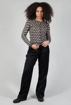 Cardigan Knitted in Nero Beige