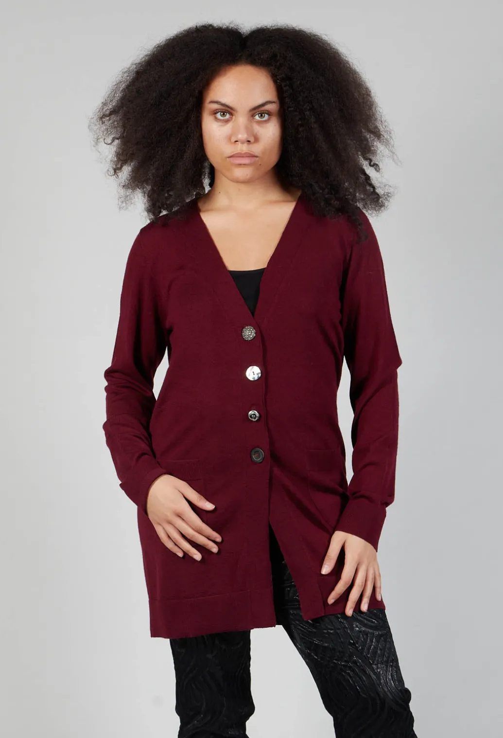 Cardigan Knitted in Vinaccia RedGrap