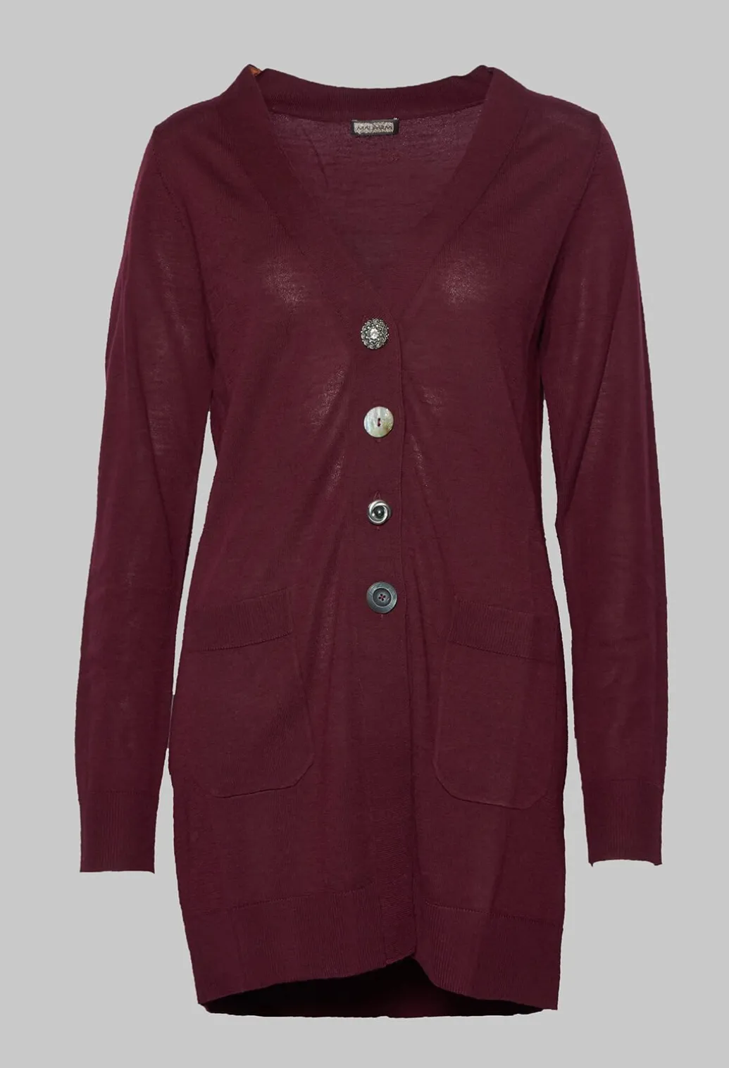 Cardigan Knitted in Vinaccia RedGrap