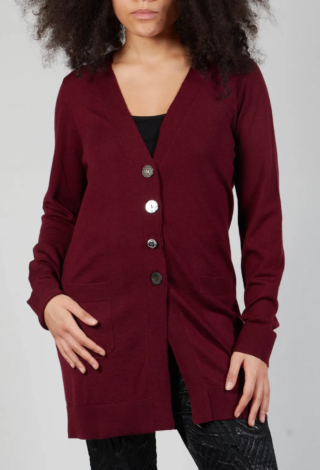 Cardigan Knitted in Vinaccia RedGrap