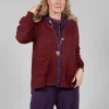Cardigan Long Shawl in Cherry and Mosaic