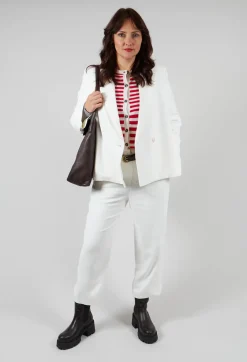 Cardigan with Degrade Stripes in Urban Red