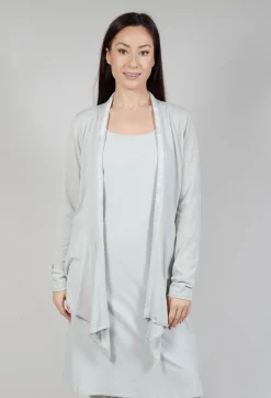 Cardigan with Lettering Detail in Grey Jacquard