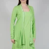 Cardigan with Lettering Detail in Lime Jacquard