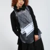 Cardigan with Lettering Detail in Black Jacquard