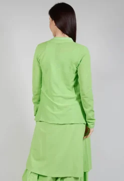 Cardigan with Lettering Detail in Lime Jacquard