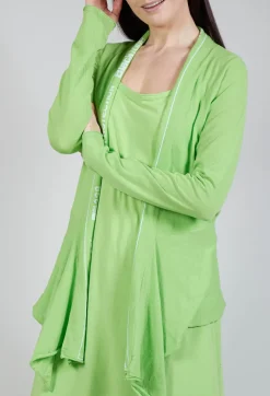 Cardigan with Lettering Detail in Lime Jacquard