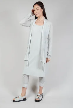 Cardigan with Lettering Detail in Grey Jacquard