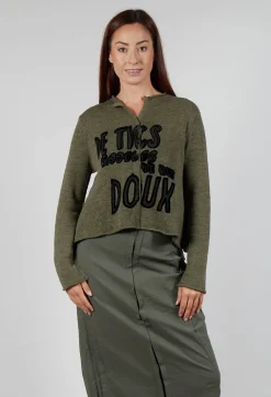 Cardigan with Motif in Camp Print