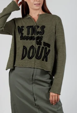Cardigan with Motif in Camp Print