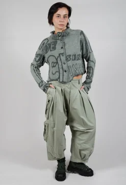 Cargo Style Balloon Trousers in Defender