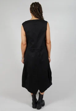 Cargo Style Sleeveless Dress in Black