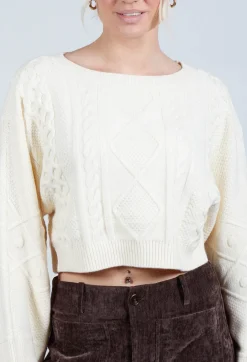 Carignan Cropped Jumper in Ecru