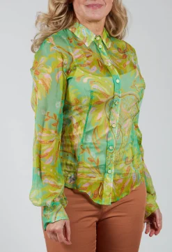 Carnival Shirt in Verde / Giallo / Rosa