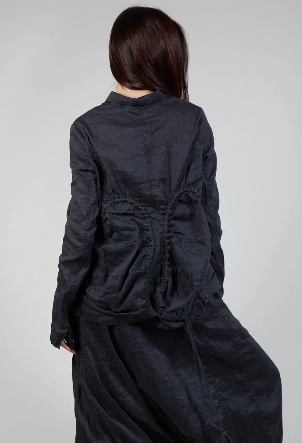 Cascade Collar Jacket in Blk Melange