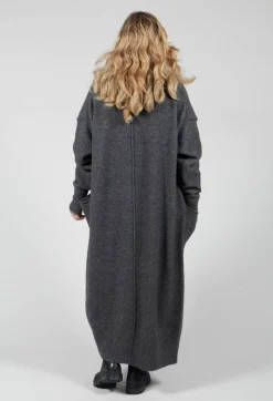Cashmere Long Length Cardigan in Graphite
