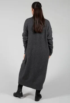 Cashmere Long Length Cardigan in Graphite