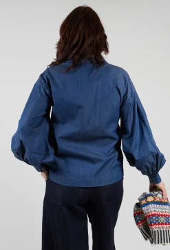 Cassandria Blouse in Chambray Blue