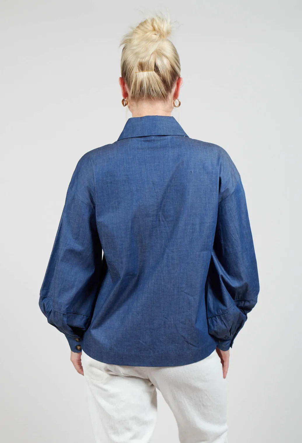Cassandria Blouse in Chambray Blue