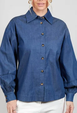 Cassandria Blouse in Chambray Blue