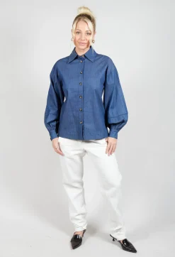 Cassandria Blouse in Chambray Blue