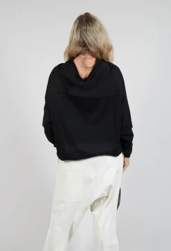 Casual Drop Shoulder Knit in Black Sparkle