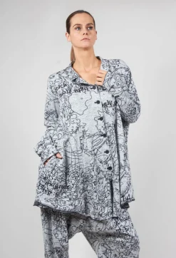 Casual Fit Jacket in Black Print