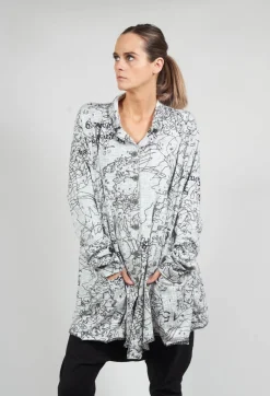 Casual Fit Jacket in Olive Print