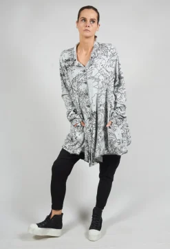Casual Fit Jacket in Olive Print
