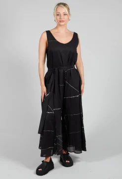 Ceila Printed Jumpsuit in Off Black Banner
