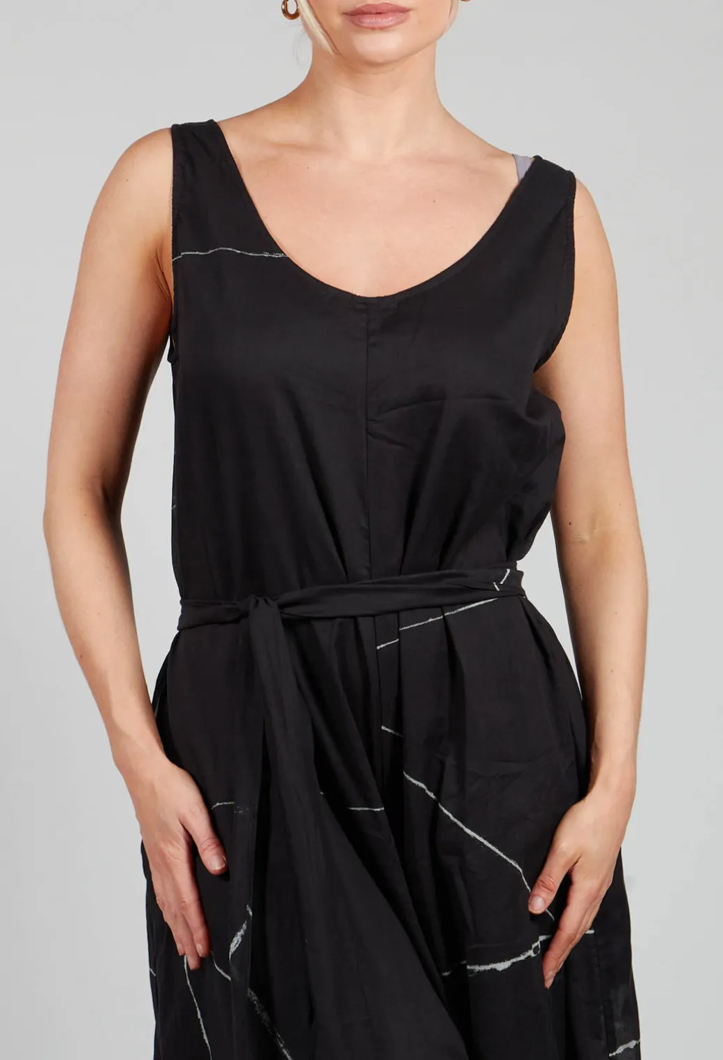 Ceila Printed Jumpsuit in Off Black Banner