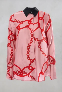 Chain Print Shirt in Pink