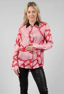 Chain Print Shirt in Pink