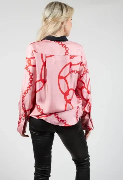 Chain Print Shirt in Pink