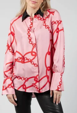 Chain Print Shirt in Pink