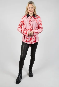 Chain Print Shirt in Pink