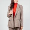 Check Longline Jacket in Tortora Orange