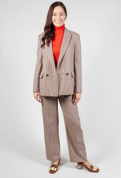 Check Longline Jacket in Tortora Orange