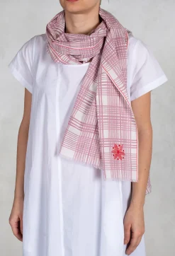 Check Print Scarf in Soft Pink