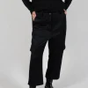 Check Print Trousers in Black