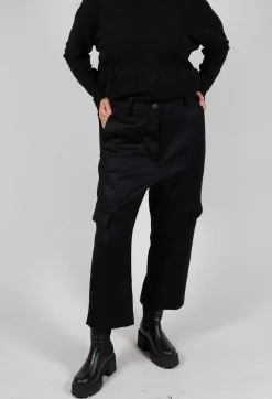 Check Print Trousers in Black