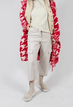 Check Print Trousers in Bone