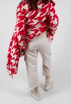 Check Print Trousers in Bone