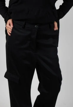 Check Print Trousers in Black