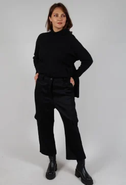 Check Print Trousers in Black