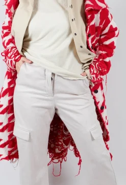 Check Print Trousers in Bone