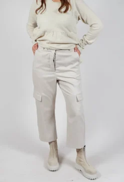Check Print Trousers in Bone