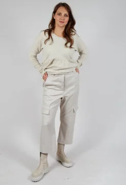 Check Print Trousers in Bone
